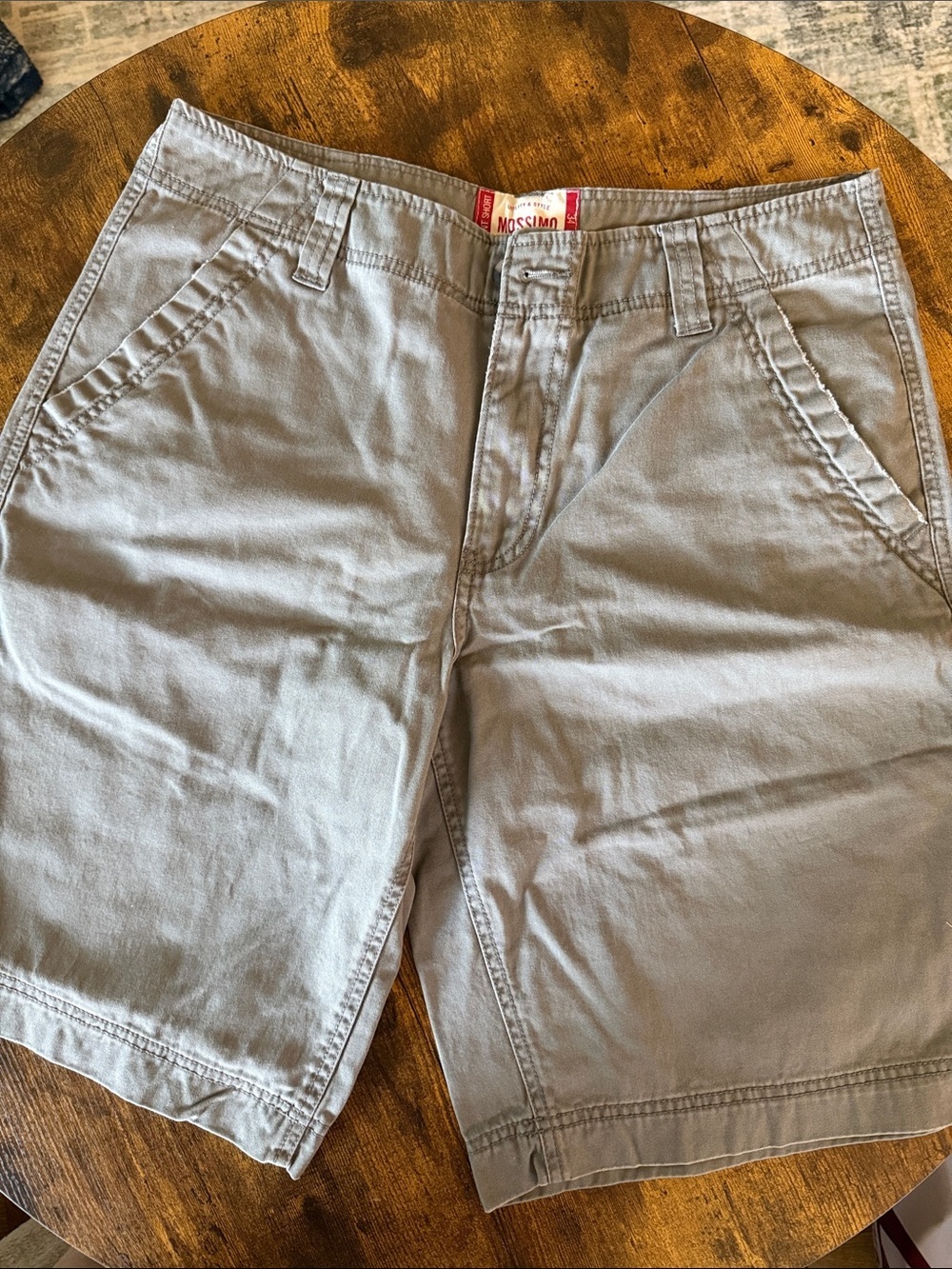 Mossimo Supply Co. Men's Gray Flat Front Cotton Shorts size 34”